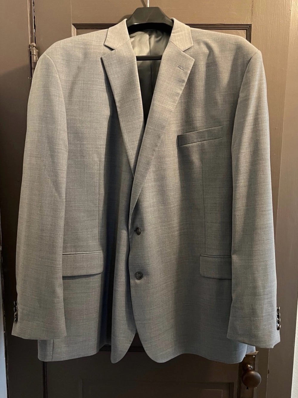 Stafford Men's Classic Light Gray Two-Button Blazer 58 long